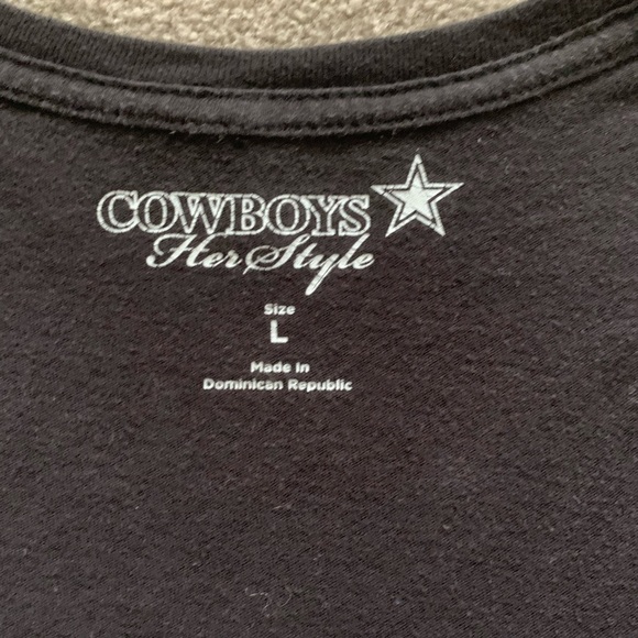 Dallas Cowboys Black Short Sleeve V-neck Tee Shirt - Picture 5 of 5